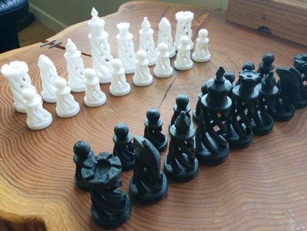 Набор спиральных шахмат : сделать шахматы на 3д принтере