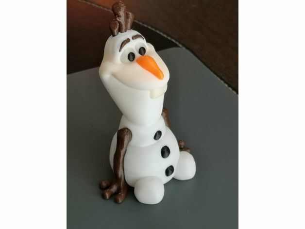 Новогодний снеговик Олаф: пробная модель для 3d принтера
