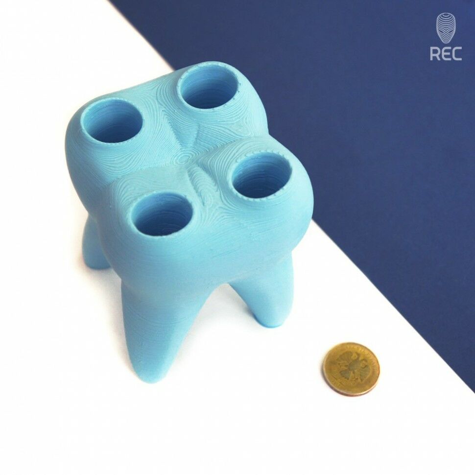 PLA пластик REC 1.75мм цвет Голубой 0,75 кг : rec пластик официальный сайт