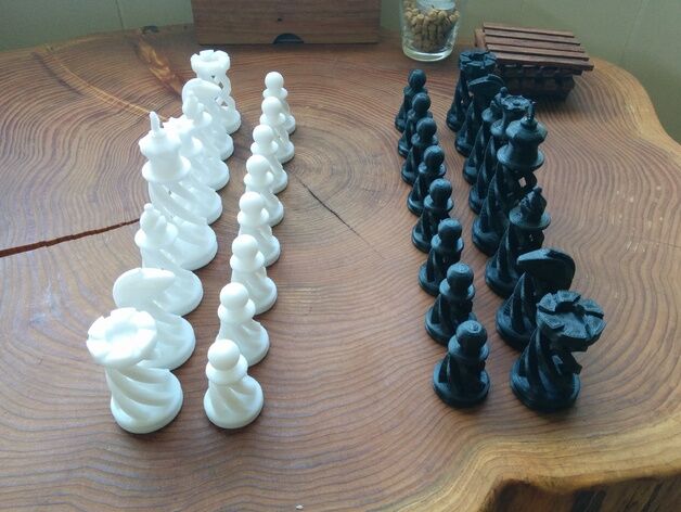 Набор спиральных шахмат : 3д принтер шахматы