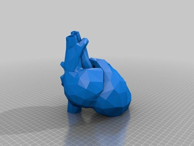 Низкополигональная ваза сердце : сердце 3д принтер