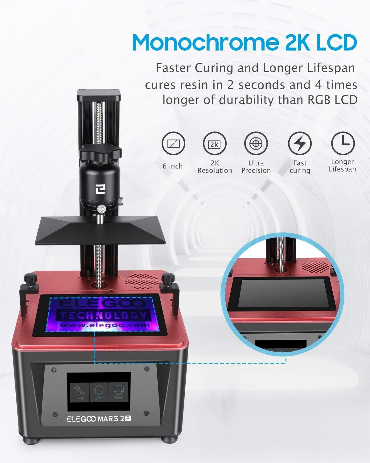 Фотополимерный 3D принтер ELEGOO MARS 2 Pro (Mono LCD)  : рынок 3д принтер