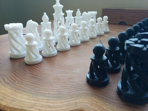 Набор спиральных шахмат : шахматы модель для 3д принтера