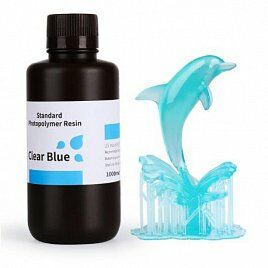 Фотополимерная смола ELEGOO STANDART Прозрачный голубой 1л  water washable resin elegoo
