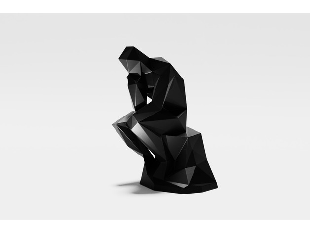 Низкополигональный мыслитель : статуэтка на заказ на 3d принтере