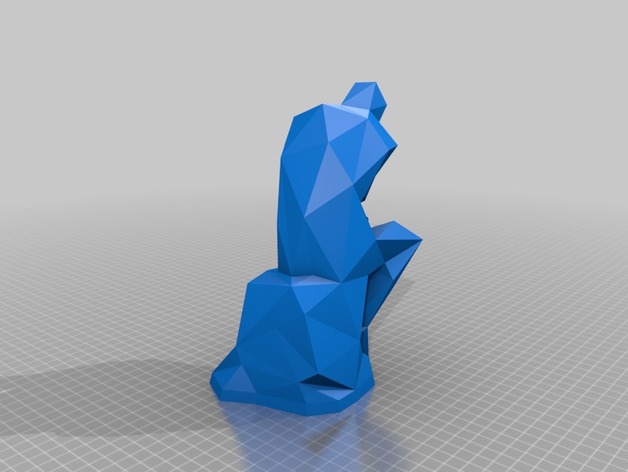 Низкополигональный мыслитель : 3d принтер печать статуэтки